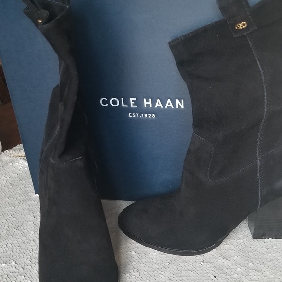 Cole Haan Black Suede Boots - Picture 2 of 8